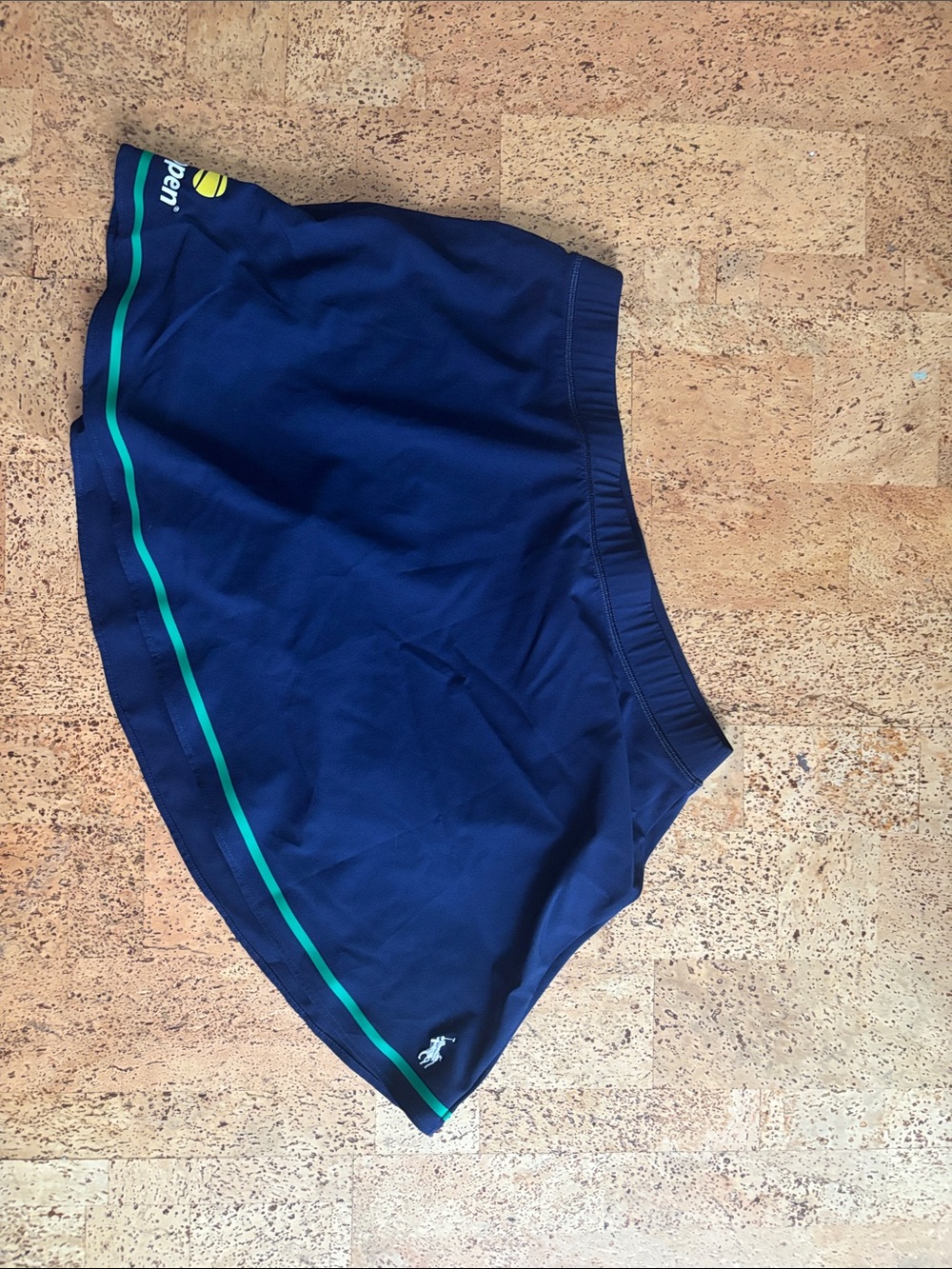 Ralph Lauren Navy Swim Skort with Teal Trim